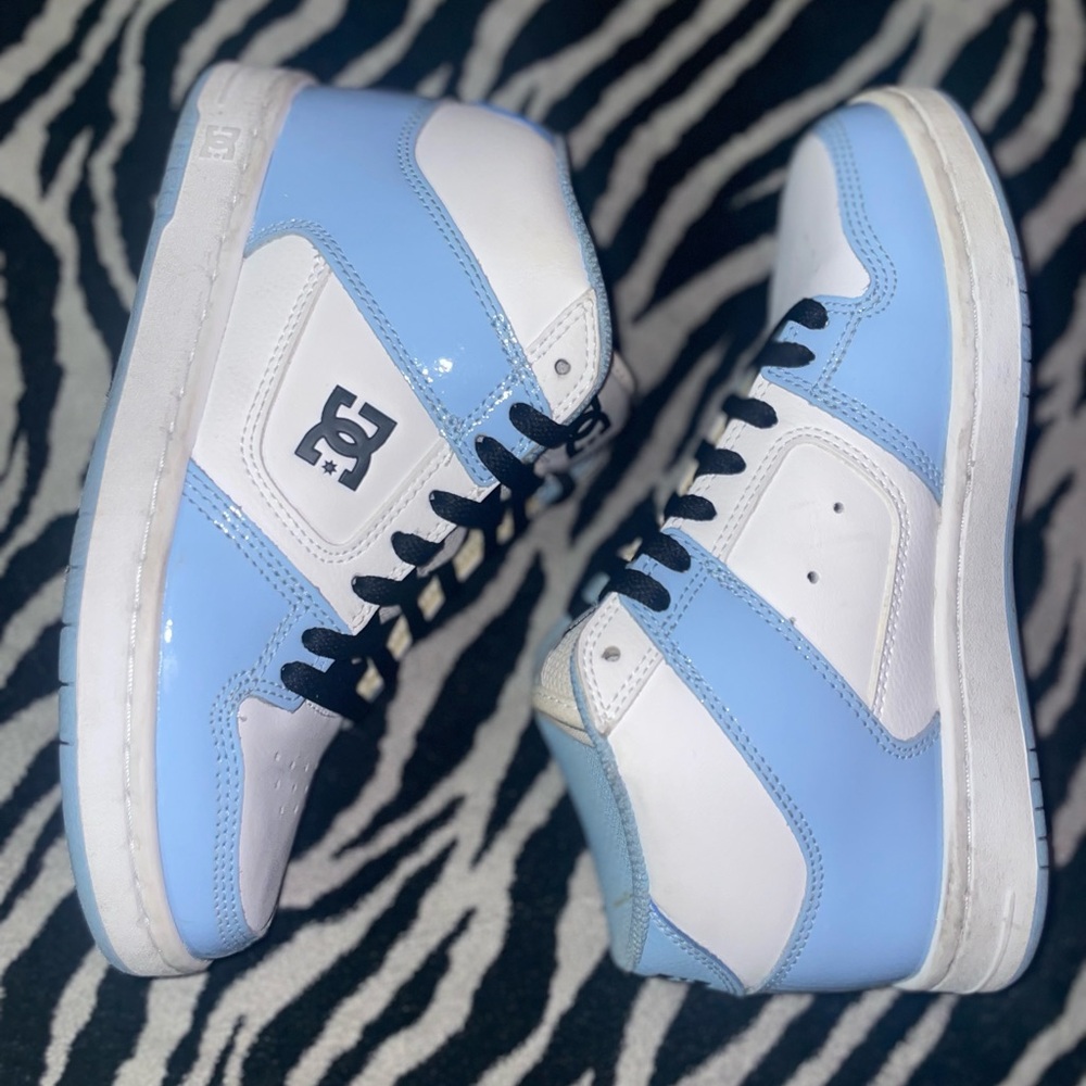 DC Sky Blue and White Manteca Hi Shoes